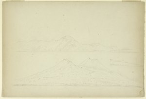 Ischia ja Procida Napolinlahdelta Italiasta, 1841 (grafiitti paperille)